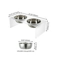 thumbnail image 7 of THE LICKER STORE Keaton 7.5" Medium/Large Modern Acrylic Rectangular Elevated Pet Feeder with 54oz 2-Stainless Steel Bowls, Moon White/Chrome, DBL2001K, 7 of 7