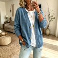 thumbnail image 2 of Breezora Women's Chunky V Neck Cardigan Sweater Loose Fit Open Front Casual Fall Knit Jacket for Layering, 2 of 9