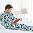 thumbnail image 6 of Lsque Penguins Dolphins Whales Pattern Long Sleeve Pajama Set for Men - Soft 2-Piece Sleepwear and Loungewear Set with Pockets, Comfy Nightwear-XX-Large, 6 of 7