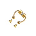 thumbnail image 4 of Sonducket 5 pares de anillos de acero inoxidable sin perforación para la nariz HipHoop Lodestone joyería corporal a la moda aro herradura Clip en oro Oro 10piezas Sonducket CBP272948, 4 of 5