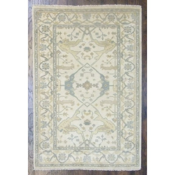 Wahi Rugs Hand Knotted Turk Oushak Antique Wash 4'0"x6'0" -w661