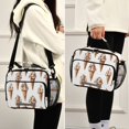 thumbnail image 5 of FORMRS Student Insulated Lunch Bag with Shoulder Strap Reusable Cooler Box for School, Brown Ice Cream Pattern, 5 of 9