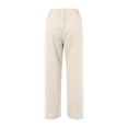 thumbnail image 5 of Huesdet Women Casual Linen Pants Solid Color High Waist Drawstring Wide Leg Pants Loose Trousers with Pockets(Beige,S), 5 of 5