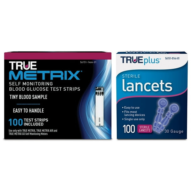 100ct TRUE METRIX® NFRS Test Strips + 100ct TRUEplus® 30g Lancets
