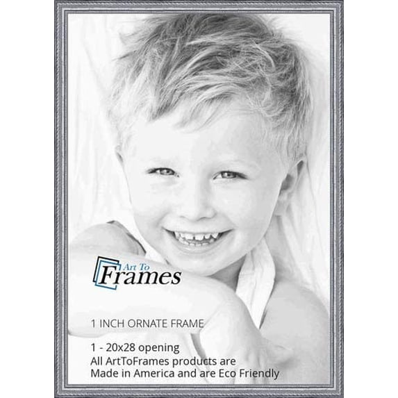 wom80801-slv-20x28 barnwood wood picture frame, 20 x 28, silver