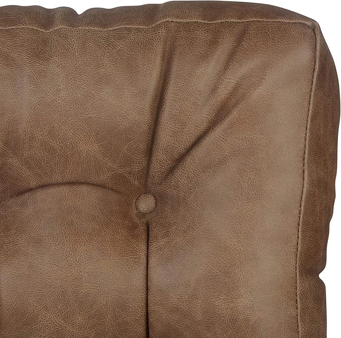 Klear Vu Gripper Non-Slip Floor Cushions for Adults, Extra Thick Square Meditation Pillow, Ideal for Yoga, Seating or Lounging, 21"x21", Faux Leather