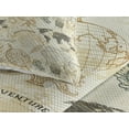 thumbnail image 3 of Ambesonne World Map Quilted Coverlet 3 Pcs, Vintage Globe, King Size, Beige Olive Green, 3 of 4