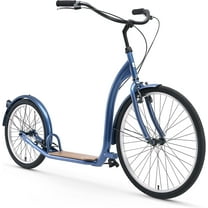 sixthreezero Around the Block Adult Kick Scooter, Single-Speed, 26 In. Front and 20 In. Back Wheels, Navy