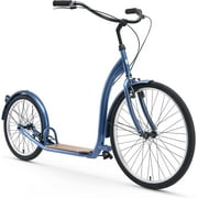 sixthreezero Around the Block Adult Kick Scooter, Single-Speed, 26 In. Front and 20 In. Back Wheels, Navy