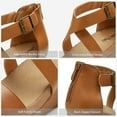 thumbnail image 6 of DREAM PAIRS Women Wedge Sandals Fashion Ankle Strap Sandals Shoes Open Toe Platform Back Zipper Dress Shoes NINI-2 CAMEL/PU Size 9, 6 of 7