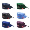thumbnail image 2 of Visland Women Men Unisex Surgical Scrub Cap ECG Embroidery Heart Doctor Nurse Hospital Bouffant Hat Adjustable Head Cover with Buttons, 2 of 7