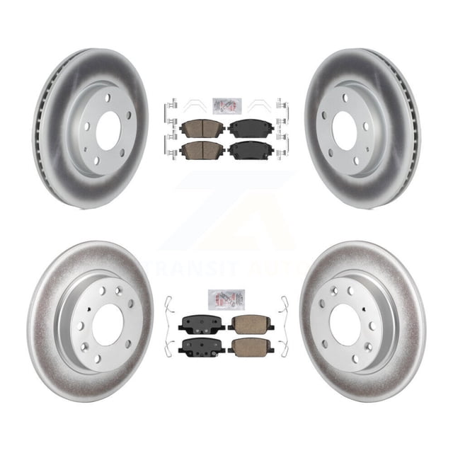 Transit Auto Front Rear Ceramic Pads and Coated Disc Brake Rotors Kit for Car Mazda 3 Sport FWD KGA-102830
