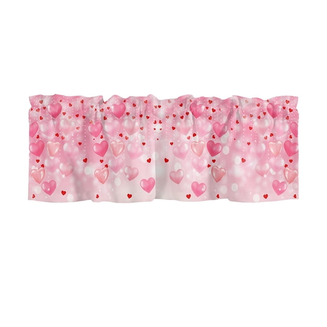 Valentine's Day Printed Kitchen Curtain Fabric Decorative Window for Bedroom and Home