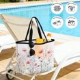 thumbnail image 5 of Pink Spring Floral Beach Bag for Women, Large Breathable Mesh Beach Tote Bag, Summer Botanical Pastoral Sandproof Lightweight Travel Bags for Vacation Picnic Swimming Pool 15.7"x15.7"x9.1", 5 of 9