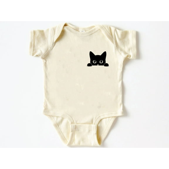Black Cutie Cat Baby Bodysuit ,Funny New Born New Parent Baby Onesie®, New Mom Gift, Baby Shower Gift , Short Sleeve Tee Bella