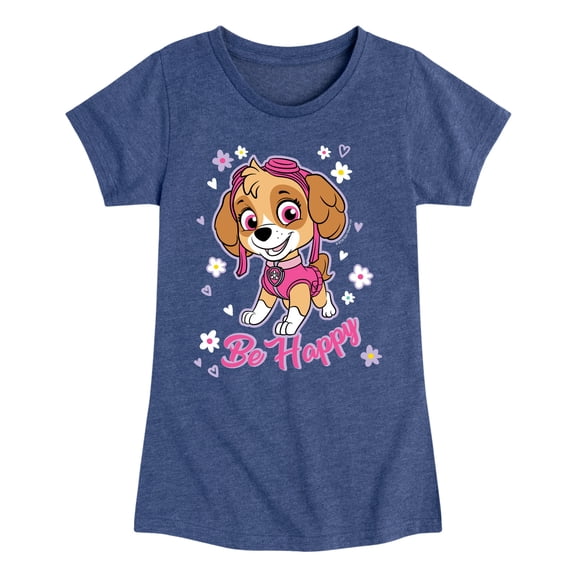 Paw Patrol - Be Happy Sky - Toddler And Youth Girls Short Sleeve Graphic T-Shirt