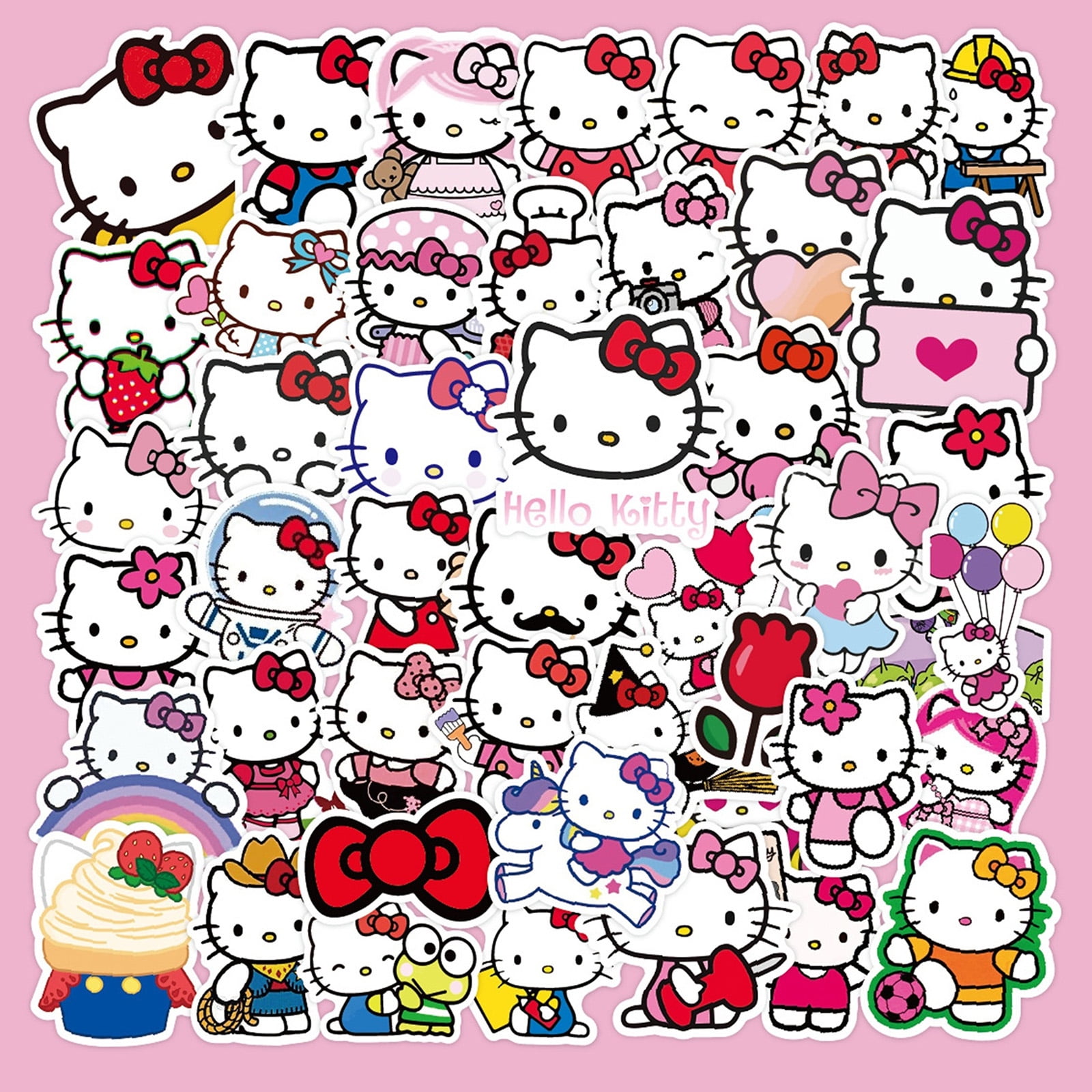 Kitty Party Supplies Set, Birthday Party Favors Include Banner, Balloons, Hanging Swirls, Cake Cupcake Toppers, Tablecloth, Stickers for Girls Kitty Theme Party