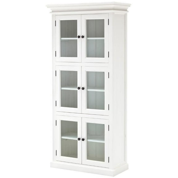Beaumont Lane Coastal 3-Tier Wood Pantry/Cabinet with 6 Shelves in White