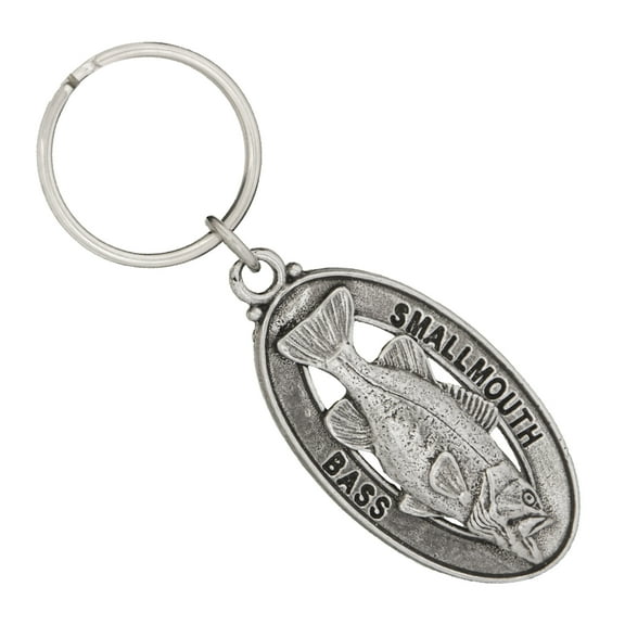 Smallmouth Bass Keychain, Fish, Fishing, F086KC, Fisherman, Key Fob, Key Ring, Keys, Zipper Pull, Luggage Tag, Pewter, Backpack, Over 300 Keychains Designs, Handmade in the USA