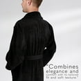 thumbnail image 6 of 100% Cotton Turkish Bathrobes, Soft Absorbent Lightweight Men Robes, Medium, Black, 6 of 9