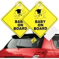 thumbnail image 1 of 2Pcs Baby on Board Car Warning, Baby and Child on Board Sticker, Removable Car Window Sign with Suction Cup Car Stickers, Baby Safety Awareness Warning Decal, Baby Sign car window sign, 1 of 7