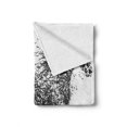 thumbnail image 2 of Modern Soft Flannel Fleece Throw Blanket, Sketchy Futuristic Unusual Patterned Line Combined Animal Horse Image, Cozy Plush for Indoor and Outdoor Use, 50" x 60", Black and White, by Ambesonne, 2 of 6