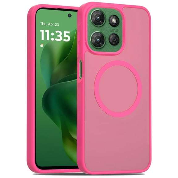 For Motorola Moto G Power 5G 2027 MagSafe Compatible Case Hybrid Soft TPU Bumper Hard Translucent Matte Back Slim Shockproof Cover, XPM Phone Case [Hot Pink]