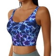 thumbnail image 2 of Daiia Blue Lightning1 Printed Women's Sports Bra, Breathable Activewear Bra with U-Back Design and Removable Pads, Comfortable and Supportive for Yoga, Workout-X-Large, 2 of 8