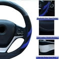 thumbnail image 4 of Alusbell Microfiber Leather Steering Wheel Cover Breathable Auto Car Steering Wheel Cover for Men Large-Size with 15 1/2 inches-16 inches Outer Diameter Blue, 4 of 6