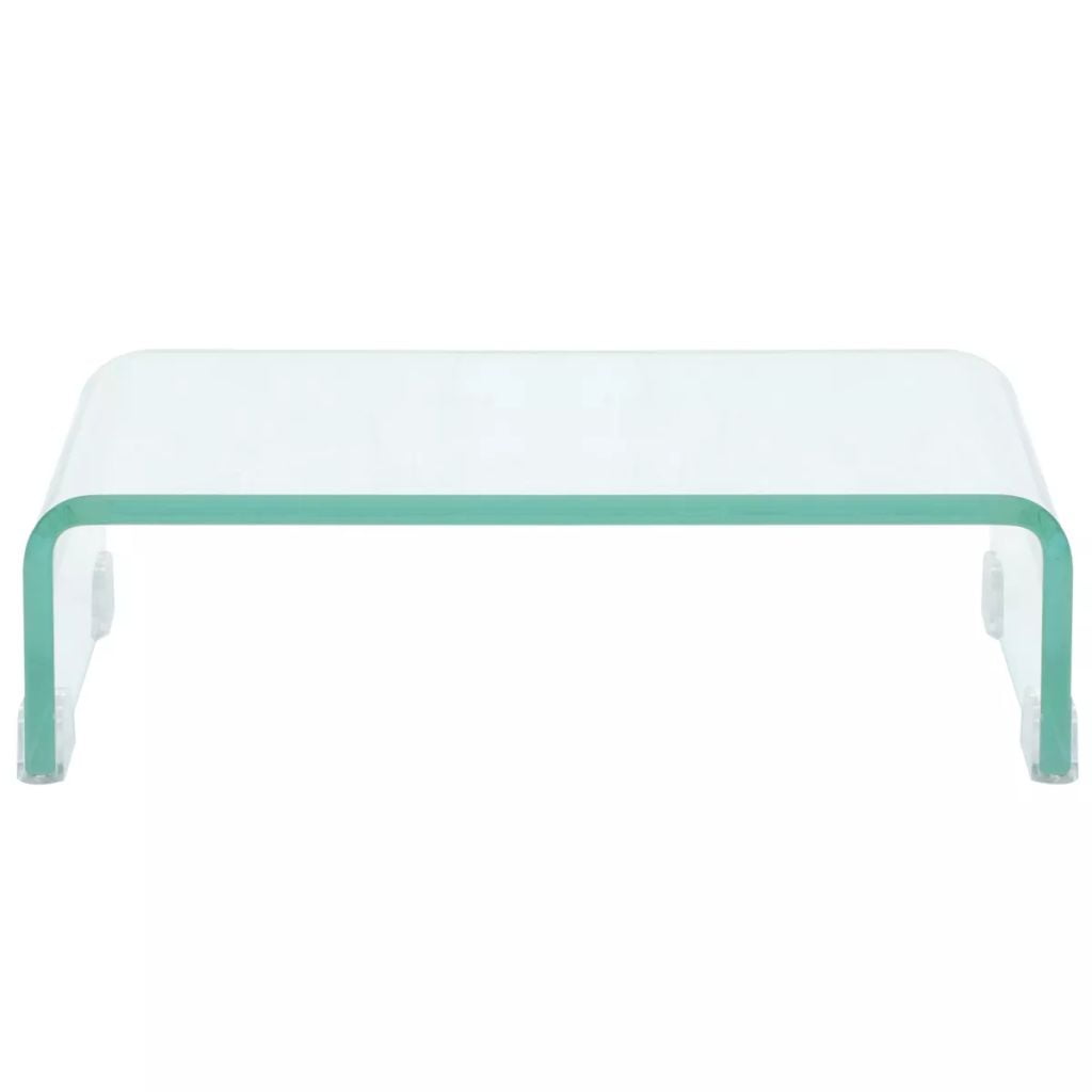 Kepooman Modern Rectangle Clear Glass Stand & Riser Laptop Stand for Bedroom, 15.7" x 9.8" x 4.3", Transparent Kepooman Modern Rectangle Clear Glass Stand & Riser Laptop Stand for Bedroom, 15.7" x 9.8" x 4.3", Transparent