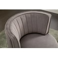 thumbnail image 4 of 360-Degree Swivel Accent Armchair with Wide Upholstered Seat and Metal Base, Round Barrel Chairs in Fluffy Velvet Fabric for Living Room, Bedroom, Gray, 4 of 7