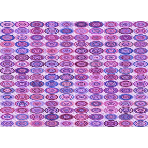 Ahgly Company Machine Washable Indoor Rectangle Transitional Bright Lilac Purple Area Rugs, 5' x 7'