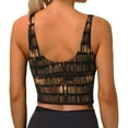 thumbnail image 3 of Haiem Bookshelves Pattern Womens Sports Bra - U Neck Padded Low Impact Yoga Bra Workout Crop Top Gym Moisture-Wicking Workout Vest -Small, 3 of 9