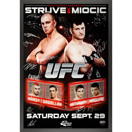 UFC on Fuel TV Struve vs. Miocic Framed Autographed 27" x 39" 22-Signature Event Poster - Fanatics Authentic Certified
