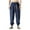 Dark Blue, variant on Mens Casual Cotton Linen Pants Big and Tall Kung Fu Martial Arts Pants Tai Chi Baggy Harem Trousers