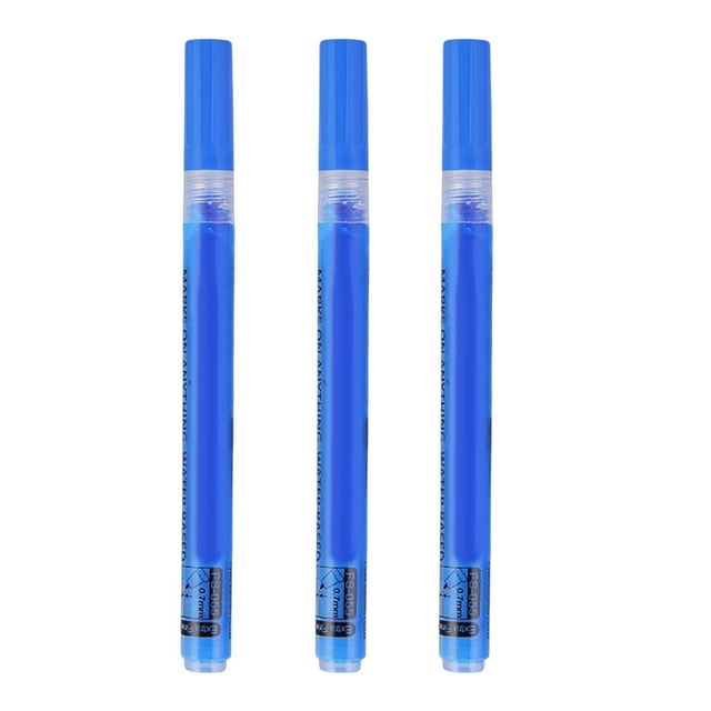 3x Marker Pen Golf Sunscreen Alignment Marks Ball Liner Markers Pen Acrylic Ink Pen for Training Golfer Blue