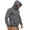thumbnail image 2 of Alvivi Men Gym Hoodies Sweatshirts Hooded T-Shirts Pullover with Mask Casual Tee Tops Sportswear Dark Gray XL, 2 of 6