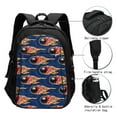 thumbnail image 2 of Hirioo Bowling Ball And Flame for Travel Laptop Backpack with USB Charging Port for Men and Women, 2 of 7