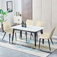 thumbnail image 6 of AVAWING Mid-Century Modern Dining Chairs Set of 4,  Leather Upholstered Leisure, Indoor, Beige, 6 of 6