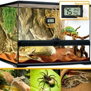 Tutuviw Reptile Thermometer and Humidity Gauge,2Pcs Digital Adhesive Reptile Terrarium Hydrometer,Bearded Dragon Tank Accessories Pet Humidity Meter Supplies for Leopard Crested Gecko