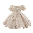 thumbnail image 1 of adviicd Robe Bébé Fille Décontractée Manches à Volants avec Poches Beige,70, 1 of 4