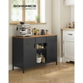 thumbnail image 2 of SONGMICS Storage Cabinet, Metal Cabinet, Sideboard with 2 Doors, Magnetic Closure, Adjustable Shelves, Steel Frame, Rustic Brown and Matte Black ULSC204B01, 2 of 6