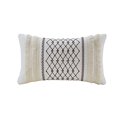thumbnail image 1 of Ink+Ivy Bea Embroidered Cotton Oblong Pillow with Tassels Ivory Oblong, 1 of 2