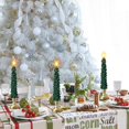thumbnail image 2 of 3 Pack Flameless Taper Candles with Remote Timer, 9.7 Inches Real Wax Christmas Tree Candlesticks, Battery Operated Window Candles for Xmas Fireplace Holiday Home Party Decor, 2 of 9