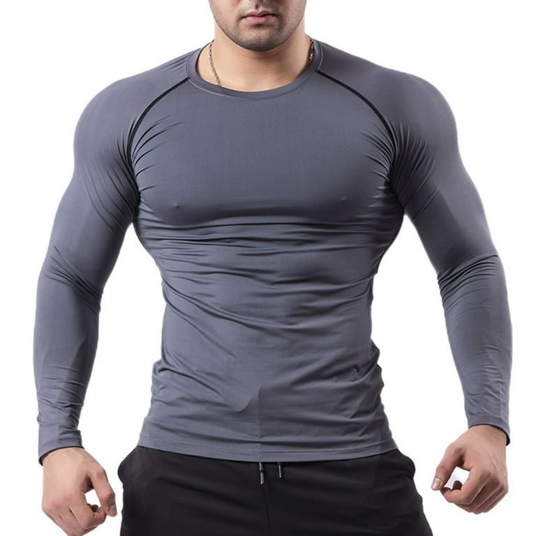 Admvng Workout Shirts for Men Casual Fashion Solid Color Running