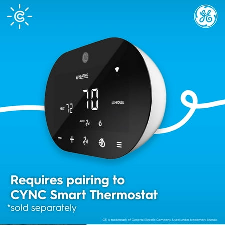 GE CYNC Smart Temperature Sensor, Thermostat Sensor, Humidity Sensor, Works with CYNC Smart Thermostat (Sold Separately), Set Schedules in CYNC App (1 Pack)