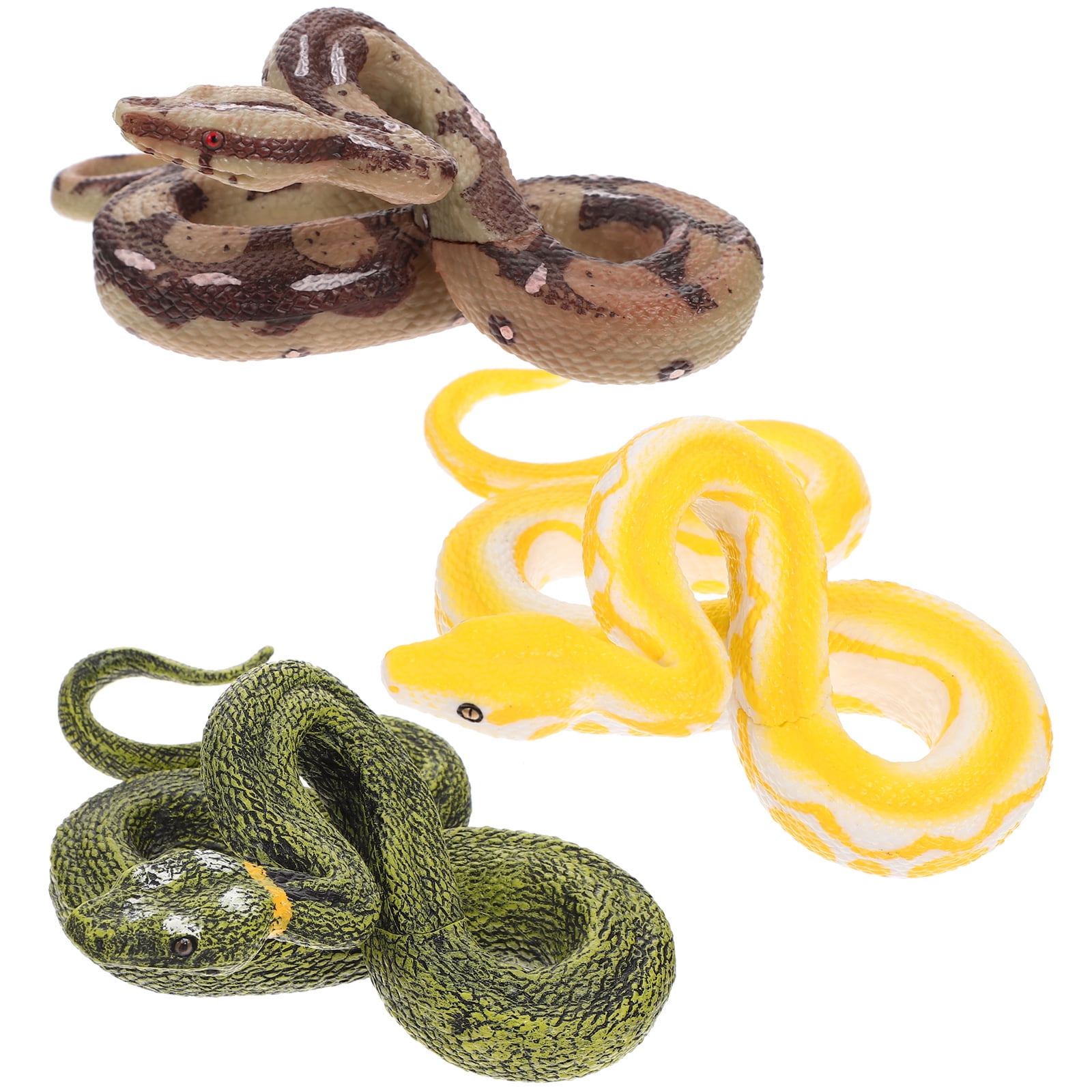 3pcs Halloween Fake Snakes Prank Props Real Looking Snakes Realistic ...