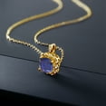 thumbnail image 4 of Gem Stone King 2.17 Ct Cushion Blue Lapis 18K Yellow Gold Plated Silver Pendant with Chain, 4 of 4