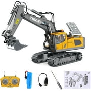 11-Channel Remote Excavator Toy for Kids, Metal Shovel RC Digger, 2.4Ghz Construction Vehicle, Perfect Birthday & Holiday Gift