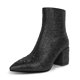 thumbnail image 1 of Botines wetkiss negros con diamantes de imitación para mujer con tacón bajo y tobillo, 1 of 5